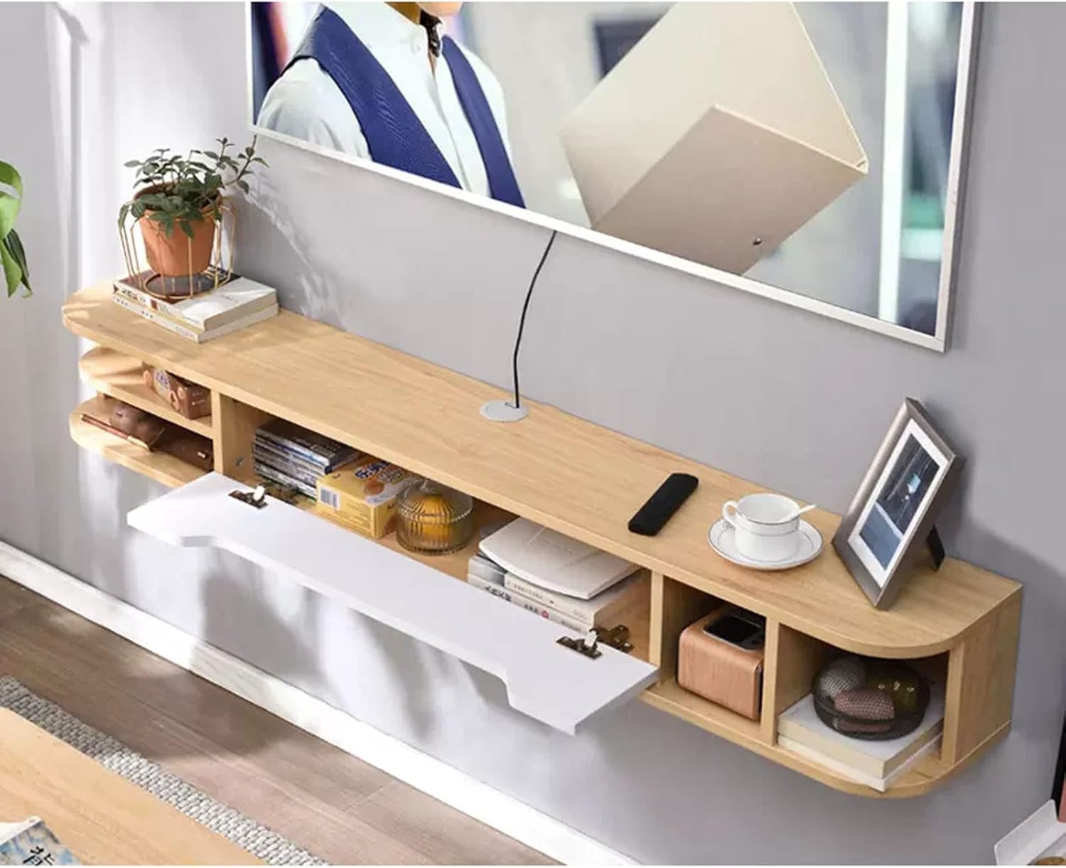 Wall Mounted TV Cabinet Wall Shelf Floating Shelf TV Stand TV Media Console Utility Shelve Gaming Shelf Open Shelf Book Shelf Storage Cabinet Wall Mount Corner Shelves Wall Cabinet Home Décor