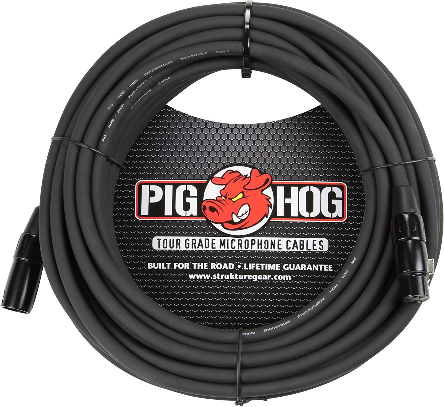 Pig Hog PHM50 High Performance 8mm XLR Microphone Cable, Black, 50 Feet & PHM30 High Performance 8mm XLR Microphone Cable, 30 Feet