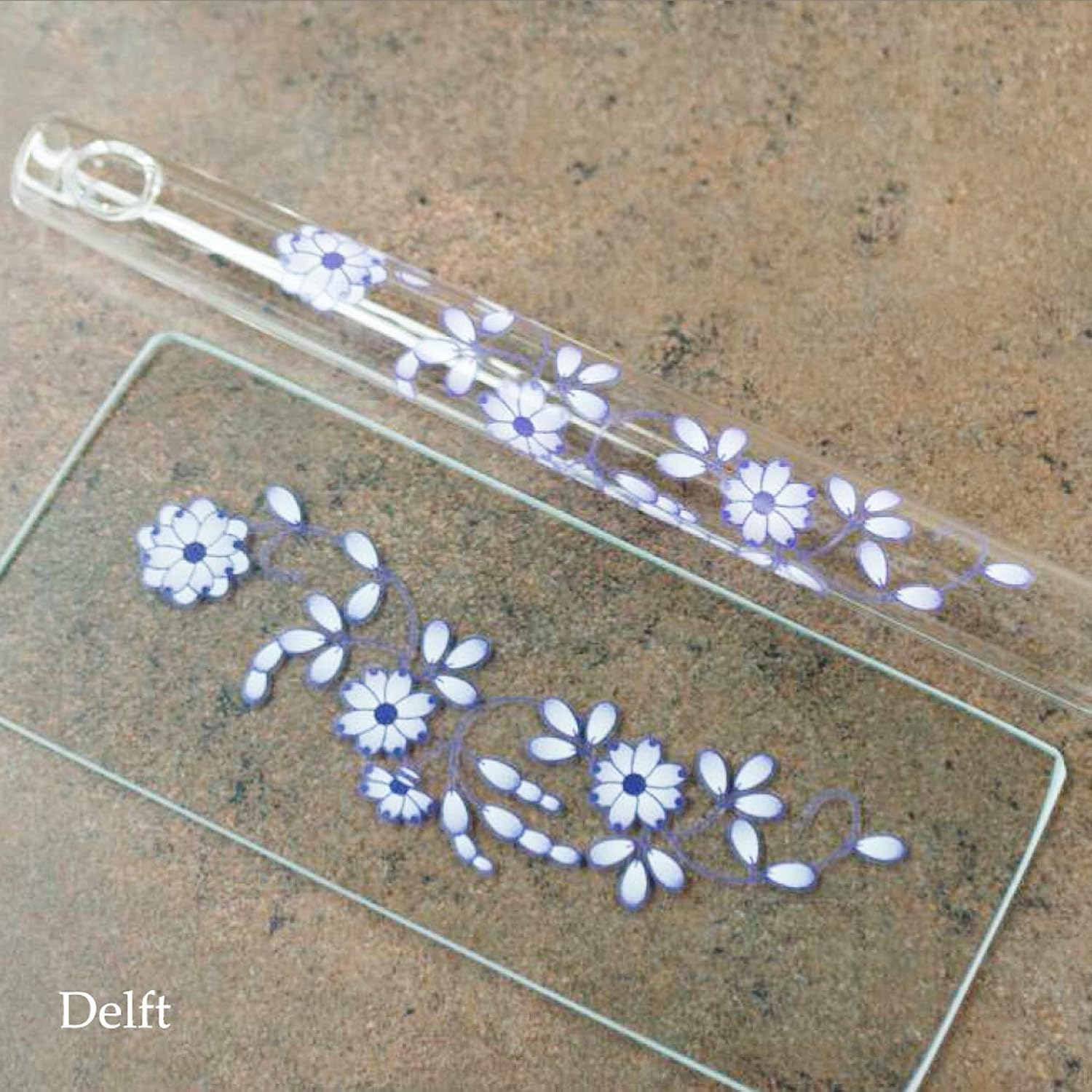 Hall Crystal Flute 11016 - Inline Glass Piccolo in D - Blue Delft