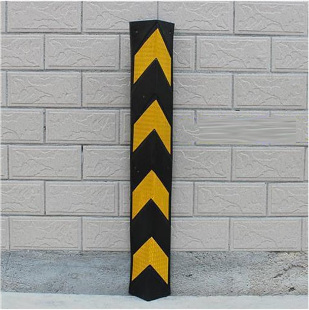 BTZHY Car Parking Protector Car Parking Protector Wall Corner Guard for Parking Garages, Rubber Column, L-Shape Corner Guard Reflective Yellow Strip,1cm Thick for garages and Warehouses(2pcs-100cm)
