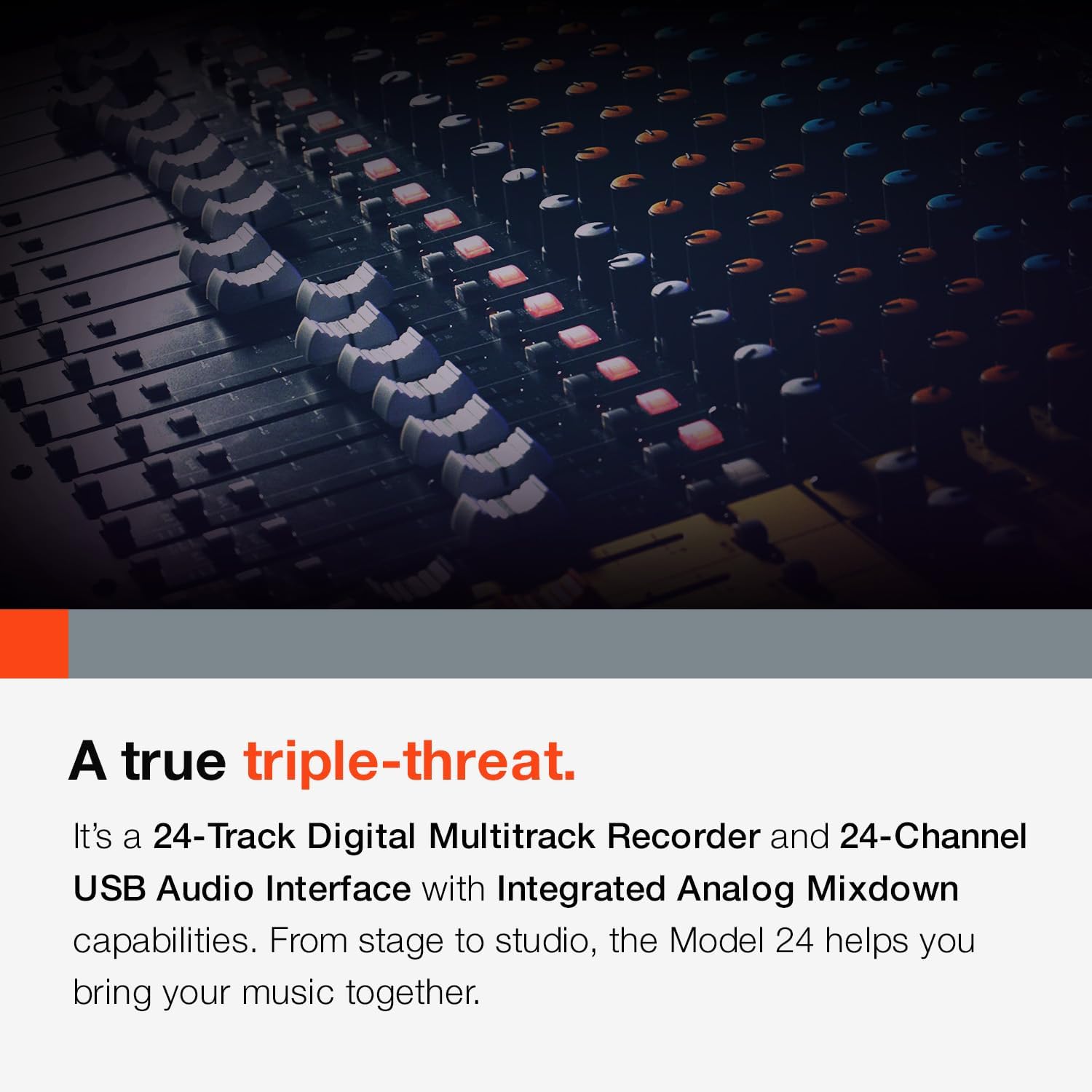 Tascam Model 24 24-track Multi-Track, Live Mixer and Recording Studio, Analog Mixer, Digital Recorder, USB Audio Interface