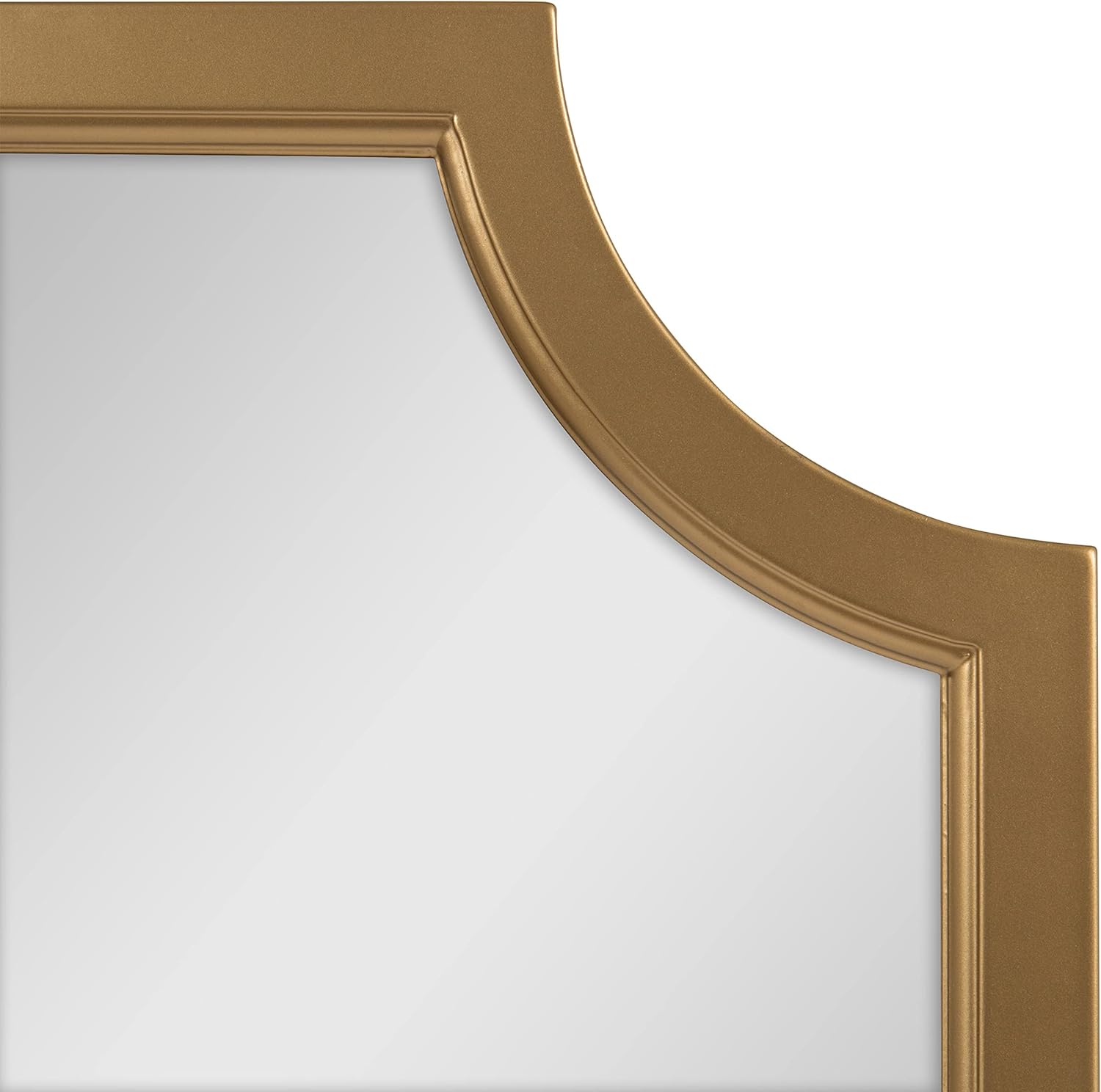 Kate and Laurel Hogan Wood Framed Wall Accent Mirror with Scalloped Corners, 24x36 Inches, Gold