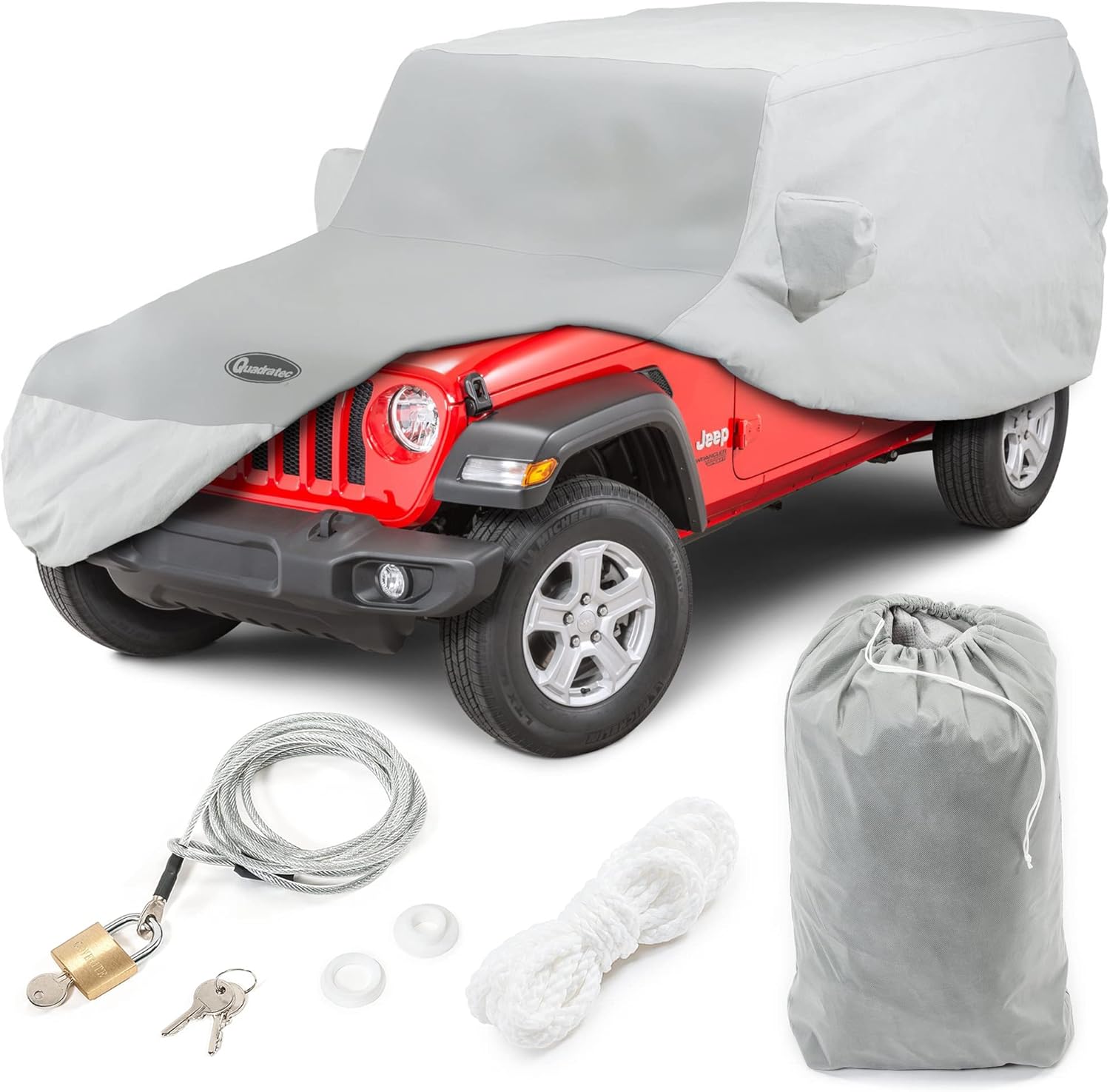 Quadratec Hail Guard 5-Layer Car Cover - Fits Jeep Wrangler JKU & JLU 2007-2023 - Jeep Cover Jeep Wrangler Cover Jeep Wrangler Rain Cover Jeep Rain Cover 4 Door - Water Resistant Protection