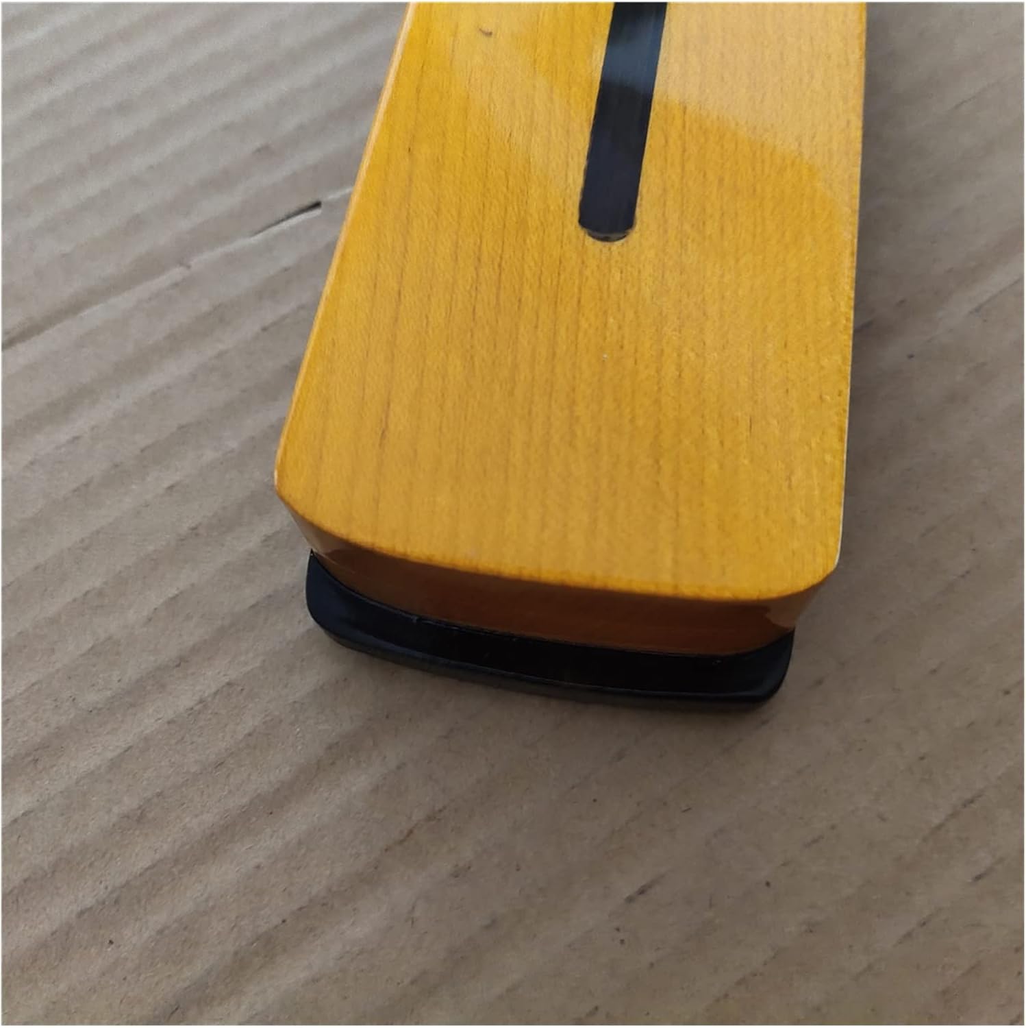 22 Frets Maple Electric Guitar Neck Ebony Fingerboard Replacement 25.5 Inch Yellow Electric Guitar Neck