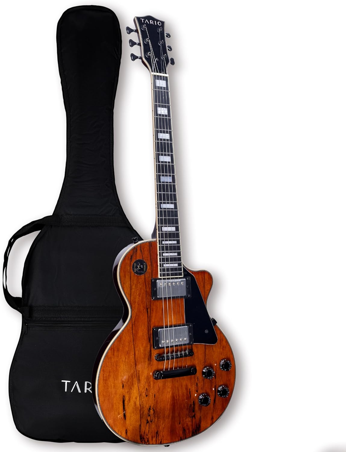 Tario Electric Guitar Spalted Maple Top with Okoume Body Maple Neck