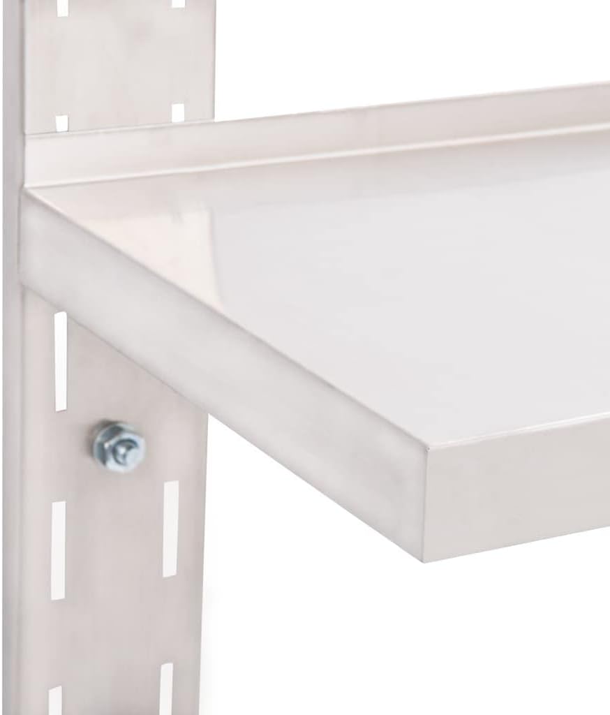 2 Tier Metal Wall Mount Floating Shelf, Height Adjustable Wall Shelves, Easy to Install, Wall Storage Organizer for Bedrooms, Bathrooms, Kitchen, Offices and Living Rooms - Gray