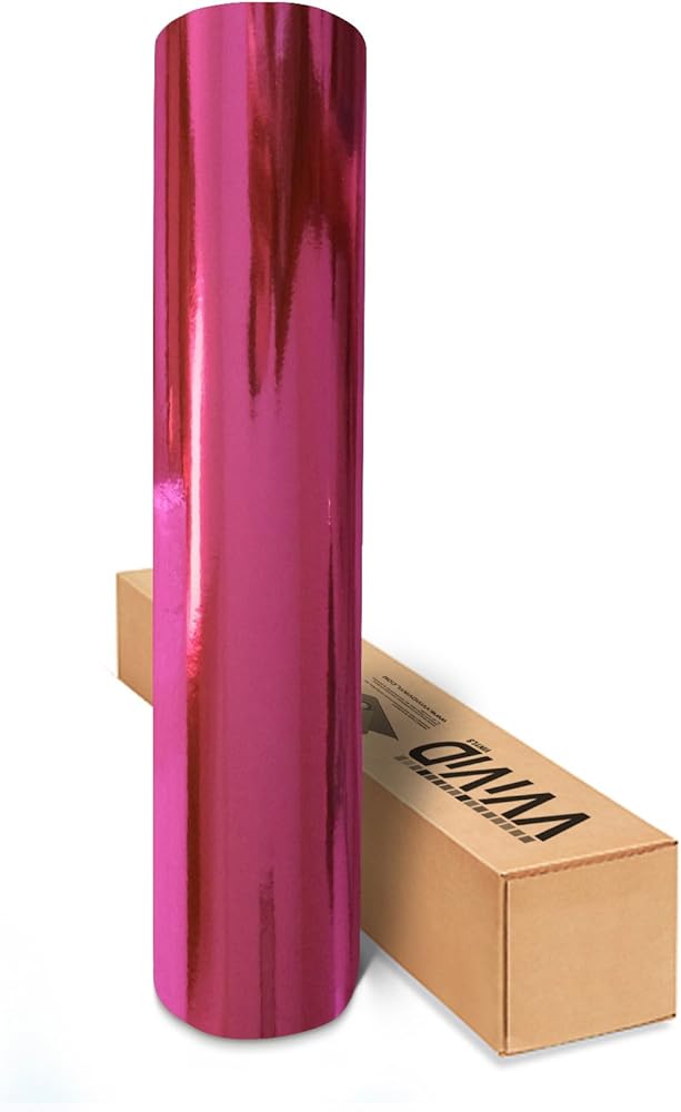 VViViD Gloss Chrome Pink Vinyl Wrap Adhesive Film Sheet Roll Air Release DIY Sheet (50ft x 5ft (Full Car Wrap Roll))