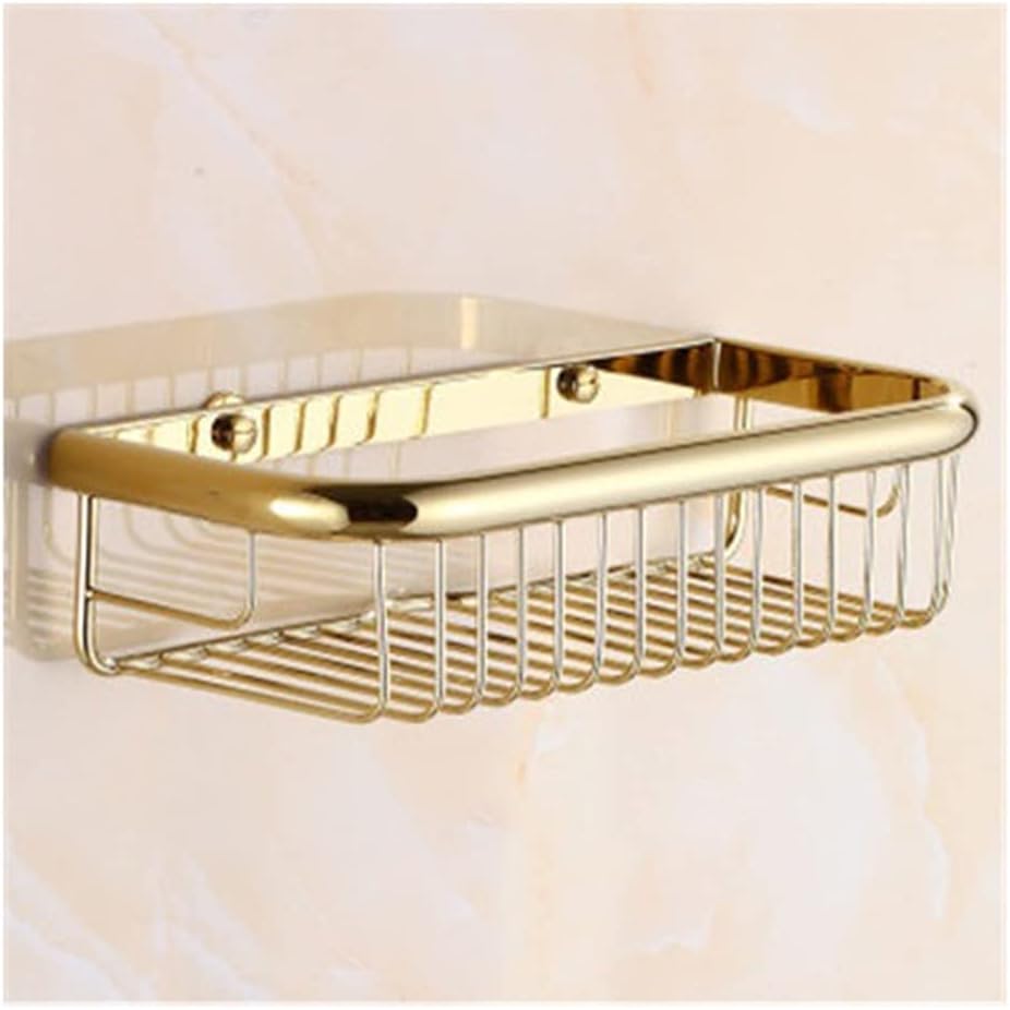 Shower Shelves Bathroom Corner Shelf, Soap Dual Tier Gold Bathroom Shelves Bathing Accessories (Color : 30cm Gold)