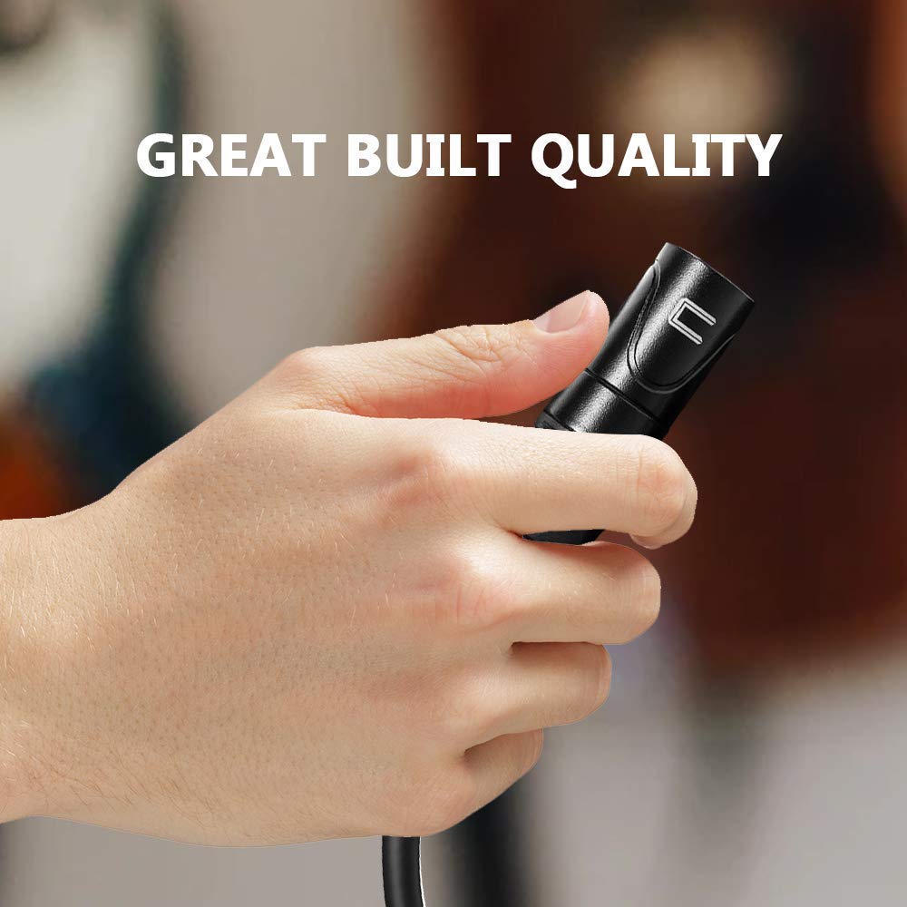 Balanced XLR Cable Male to Female - 100 Feet White - Pro 3-Pin Microphone Connector for Powered Speakers, Audio Interface or Mixer for Live Performance & Recording