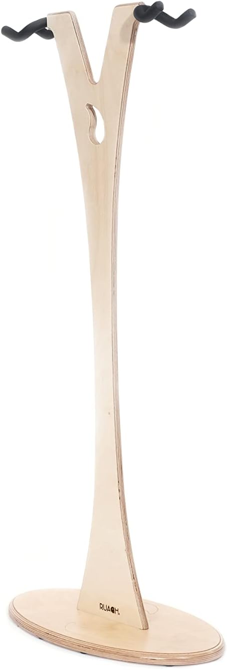 Ruach GS-2 Dual Bass, Acoustic and Electric Wooden Guitar Stand - Birch