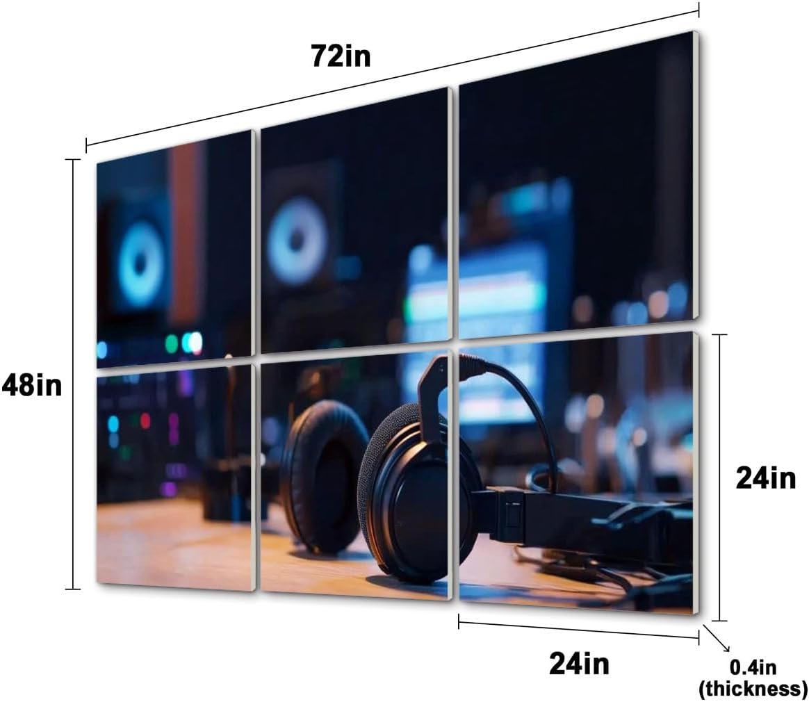 6 Pack Art Acoustic Panels Radio broadcasting station professional equipment Sound Absorbing Panel 48