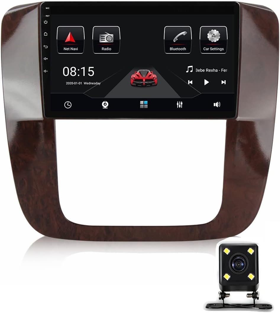 Double Din Car Stereo Audio Receiver Compatible with Carplay and Android Auto, 9-Inch Touchscreen for Chevrolet Tahoe 2012 with Backup Camera, SWC, Bluetooth, RDS/FM, USB Port,6g+128g