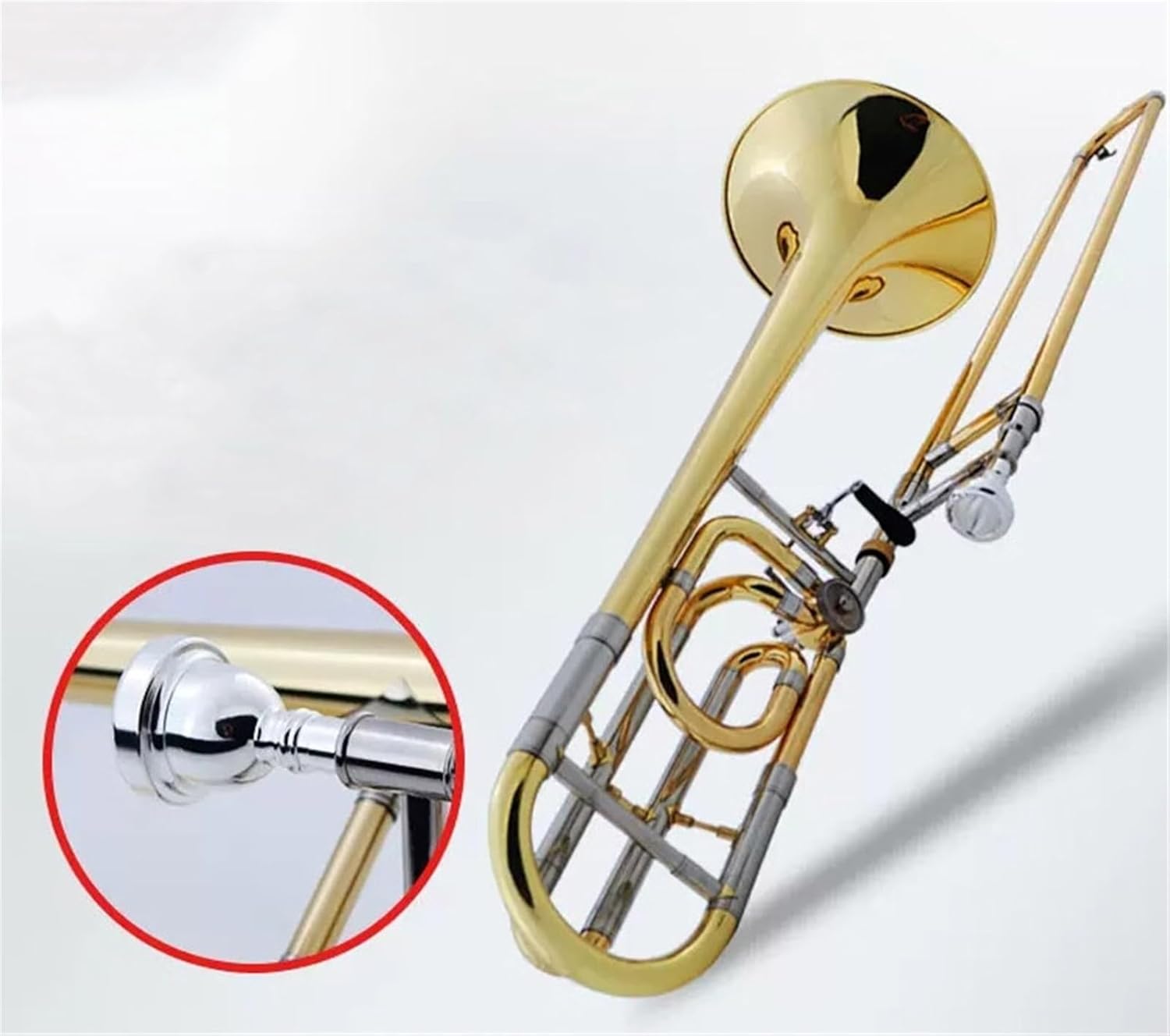 TSTS trombone kit B Flat To F Key Tenor Trombone Band Wind Instrument Professional Performance Lacquer Gold