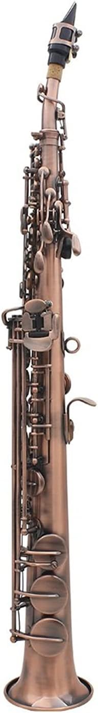 Professional Straight Bb Soprano Saxophone Sax Woodwind Instrument Abalone Shell Key Carve Pattern Student Saxophone