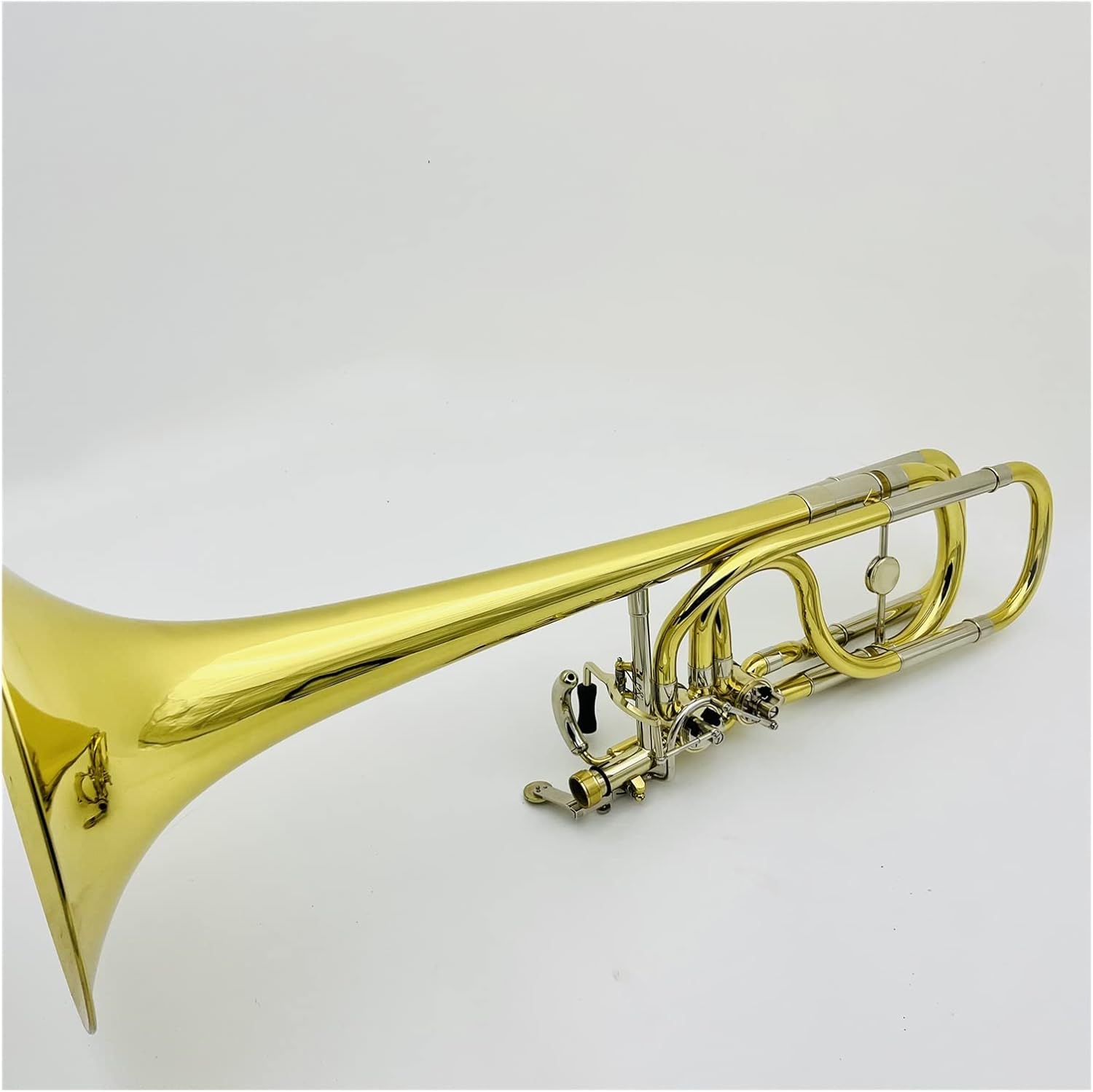 TSTS Double-Piston Trombone Bb/f Brass Plated Professional Musical Instrument Beginner Trombone