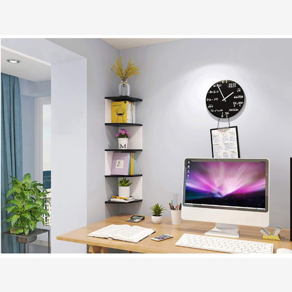 Floating Corner Shelves with Zigzag Design, 5 Tier Wood Wall Shelf Bookshelf Wall Mount Wine Rack for Kitchen Bathroom-b 26cm(10inch) (B 26cm(10inch))