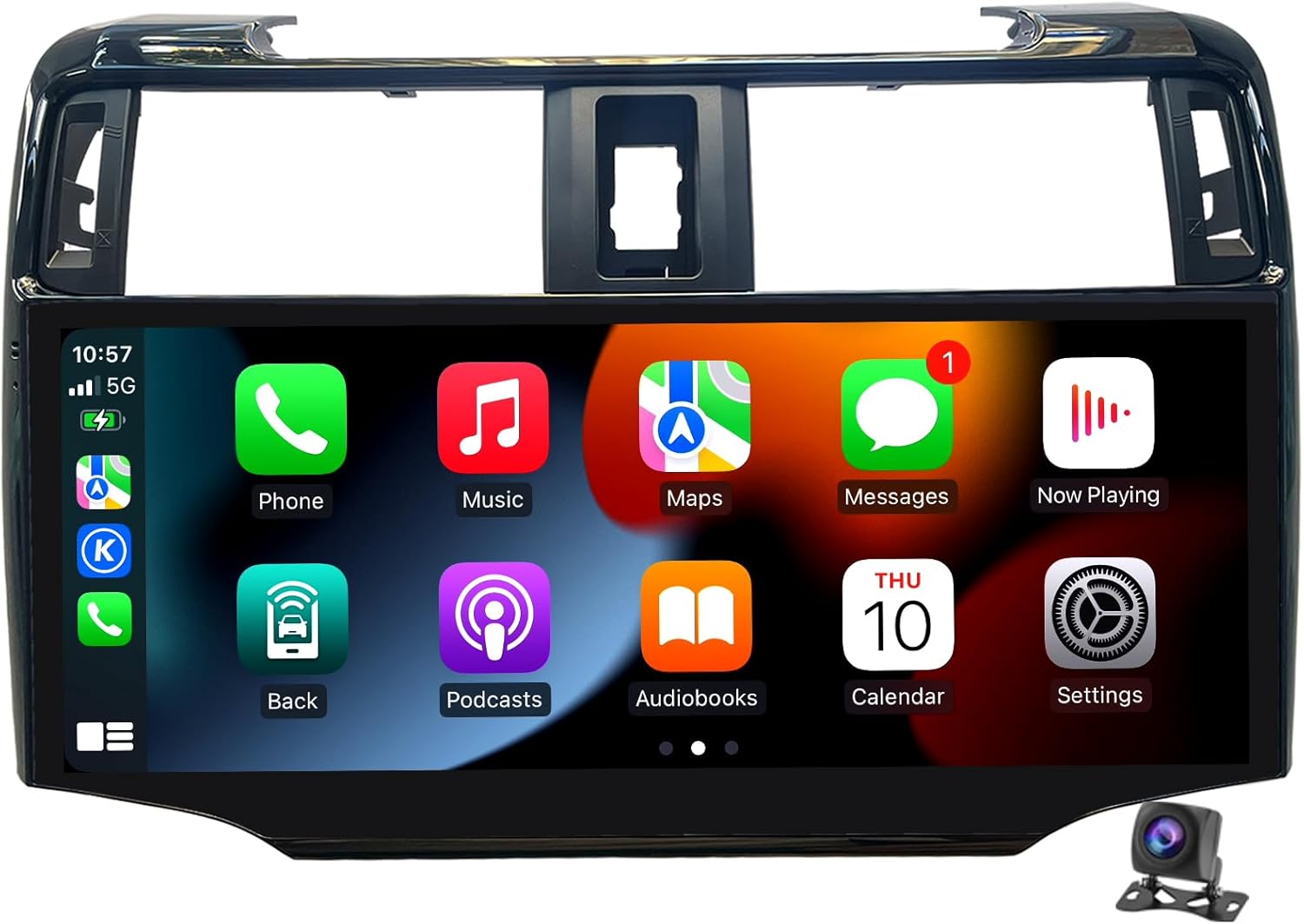 Android 14 Stereo Radio for Toyota 4Runner 2009-2022 Built-in Carplay/Android Auto 12.3 Inch HD Touchscreen with GPS Navigation DSP Bluetooth GPS, FM WiFi +Backup Camera（Black）