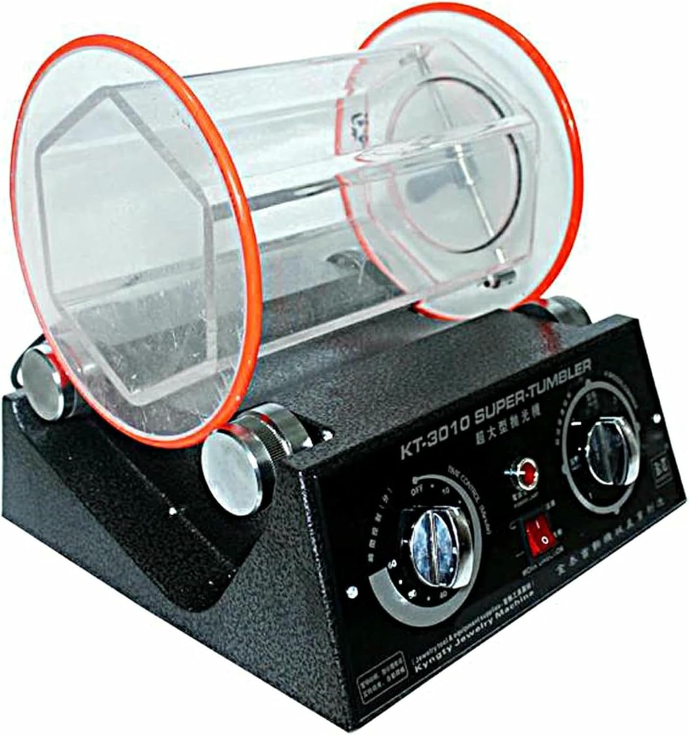 Jade Grinding Polishing Machine Jewelry Polisher Finisher Machine Surface Cleaner Drum Metal Burrs Coin Polishing Bead for Chamfering KT3010 Flat Grinder