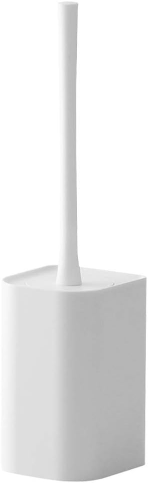 Toilet Brush, Home Wall-Mounted Holder Bathroom with Plating and with Stainless Steel Handle for Storage - White