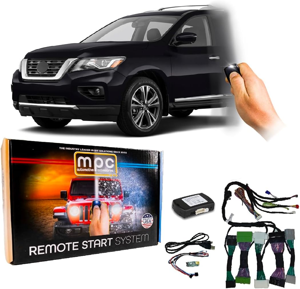 MPC Factory Remote Activated Remote Start Kit Compatible with 2013-2020 Nissan Pathfinder - Push-to-Start - Plugin T-Harness - Firmware Preloaded - USA Tech Support
