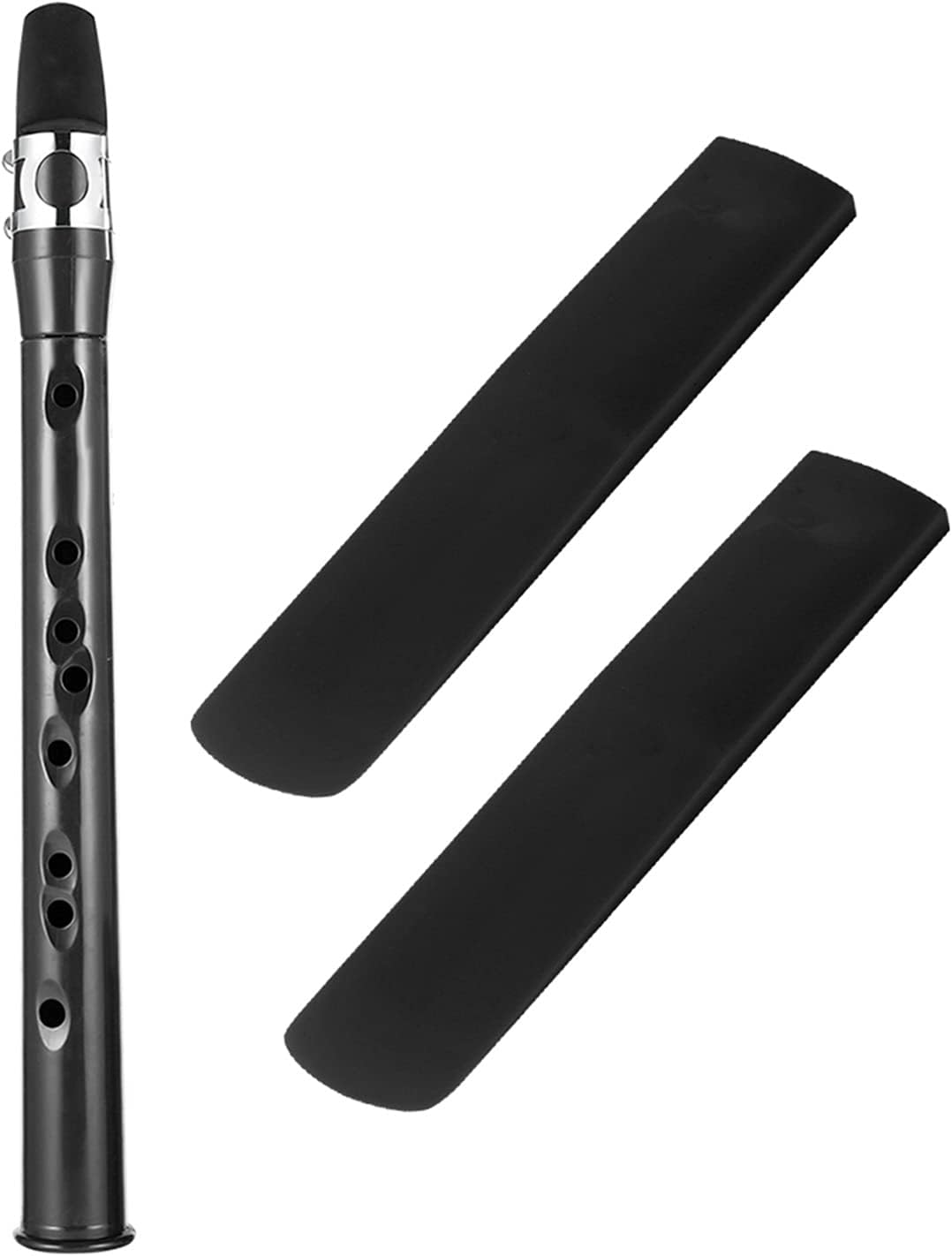 Sax Beginners Kit Mini Pocket Bb Saxophone Alto Mouthpiece ABS Sax Black Set Woodwind Musical Instruments Accessories Wind Instrument (Color : Silver Clip 2 Reeds)
