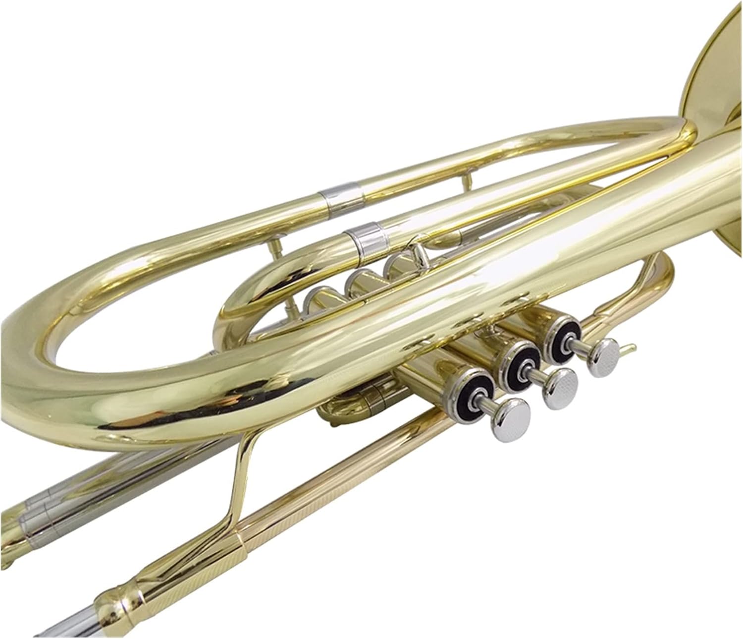 Trumpets Beginner Bb Marching Trombone with Hard Case Mouthpiece Lacquer Silver Nickel Plated Trombones Musical Instruments Trumpet Set (Color : Lacquered Gold)