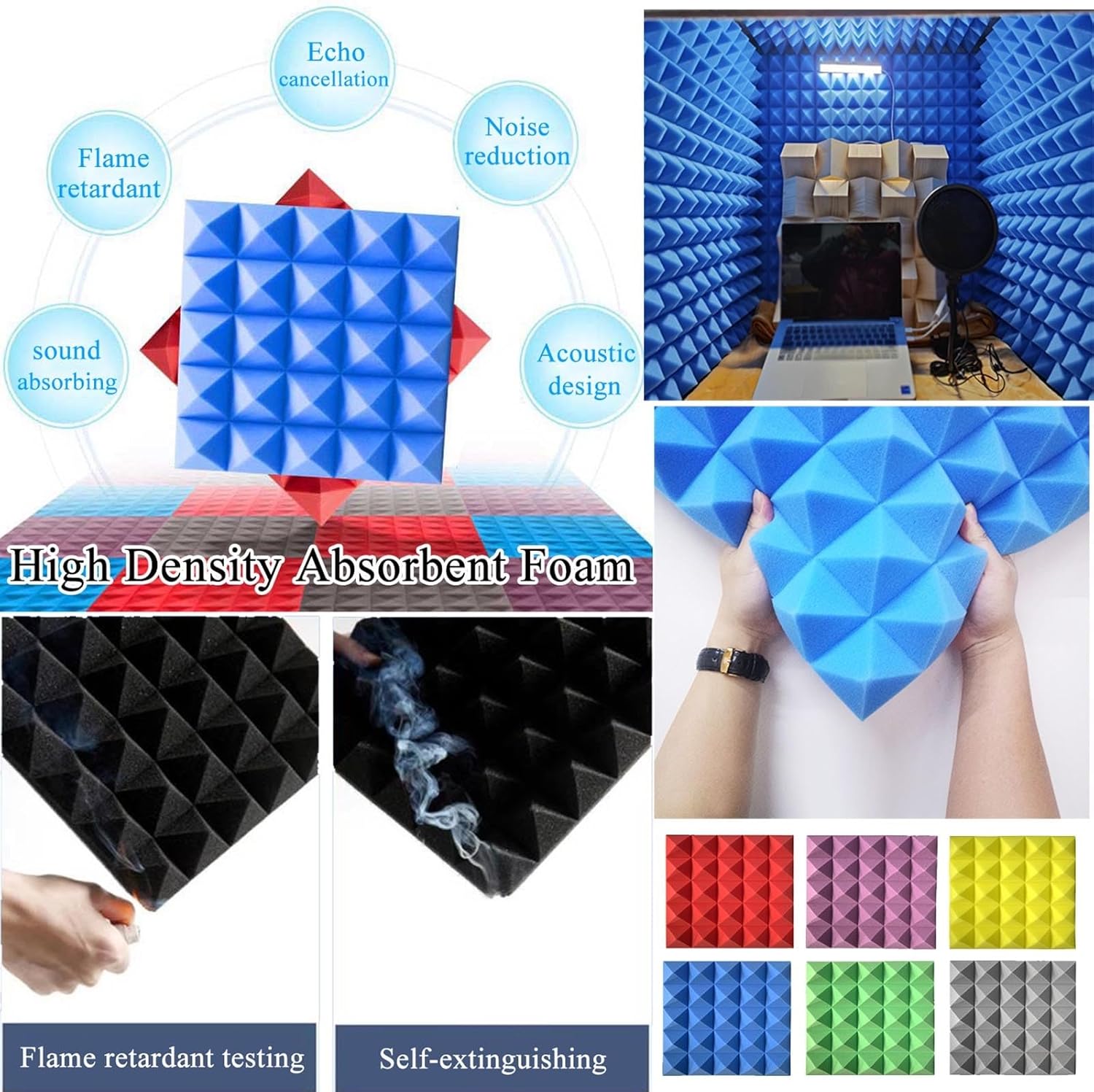 Portable Recording Studio, Microphone Desktop Soundproof Cover, Sound Absorbing Cover, for Studio Singing Broadcast (Red)