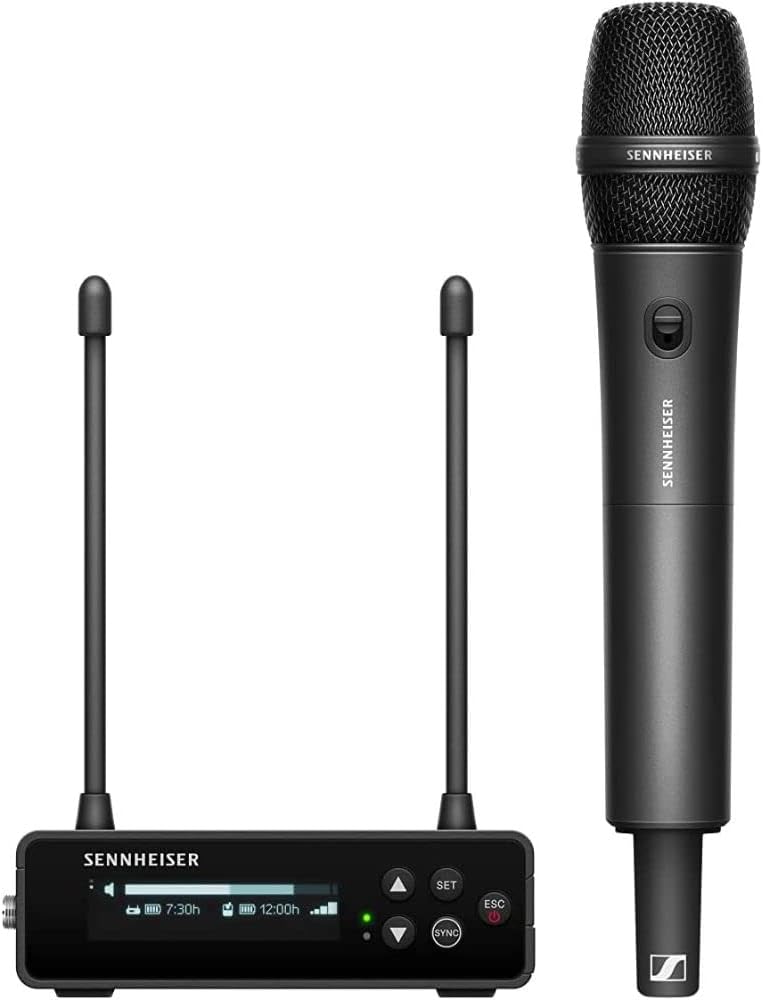 Sennheiser EW-DP 835 Set Camera-Mount Digital Wireless Handheld Microphone System (R4-9: 552 to 607 MHz) Bundle with Watson Rapid Charger with 4 AA Batteries and Auray WSB-1S Carrying Bag