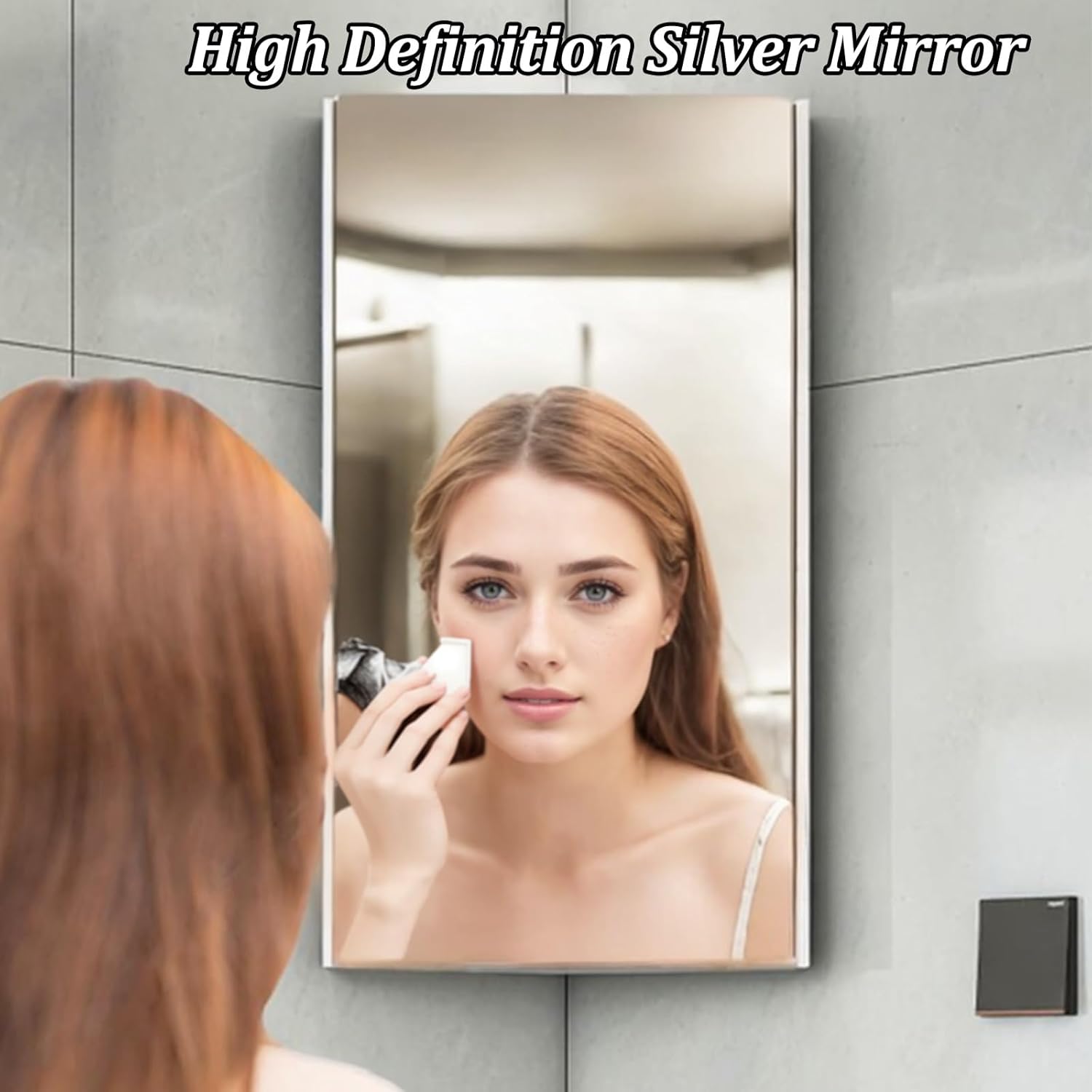 Corner Bathroom Vanity Wall Mount Small Utility Sink with Metals Cabinet Modern Bathroom Vanity Slate Countertop, Deeper Sink for Small Space(43cm)