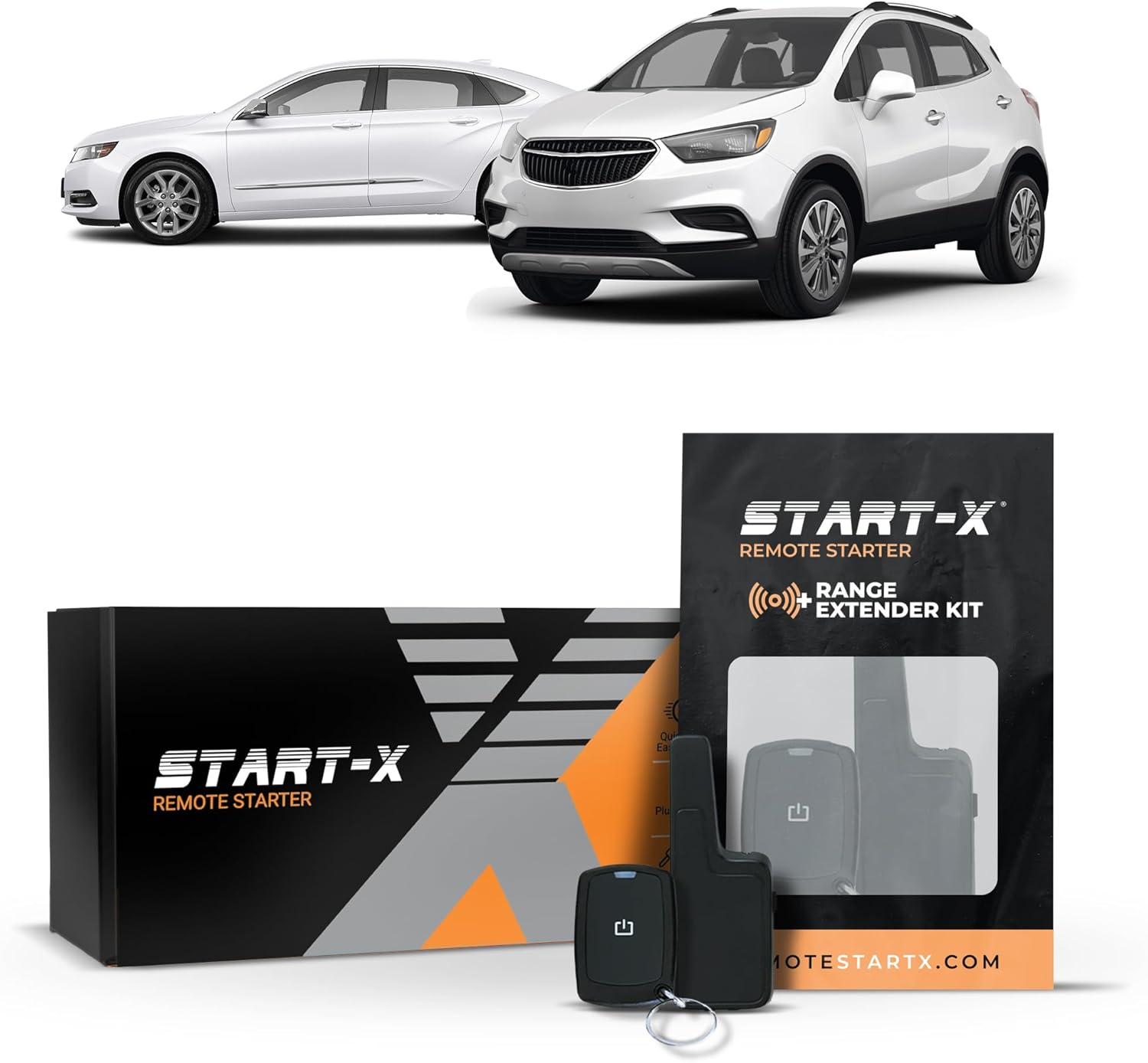 Start-X Remote Starter Kit + 2000ft 1 Way Range Extender for Chevrolet Encore (2017-2022), Impala (2014-2020), Spark (2016-2022), Trax (2017-2022) Vehicles with Push-to-Start Ignition