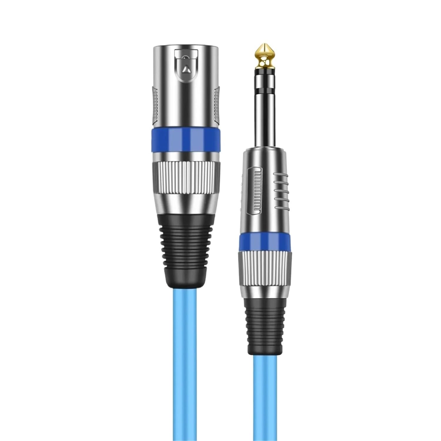 Microphone Cable to Mic Jack 1/4 TRS Cable 6.35mm/6.5mm Male to XLR Male Audio Patch Cord for Mixer Stereo Amplifier(Blue,2m)