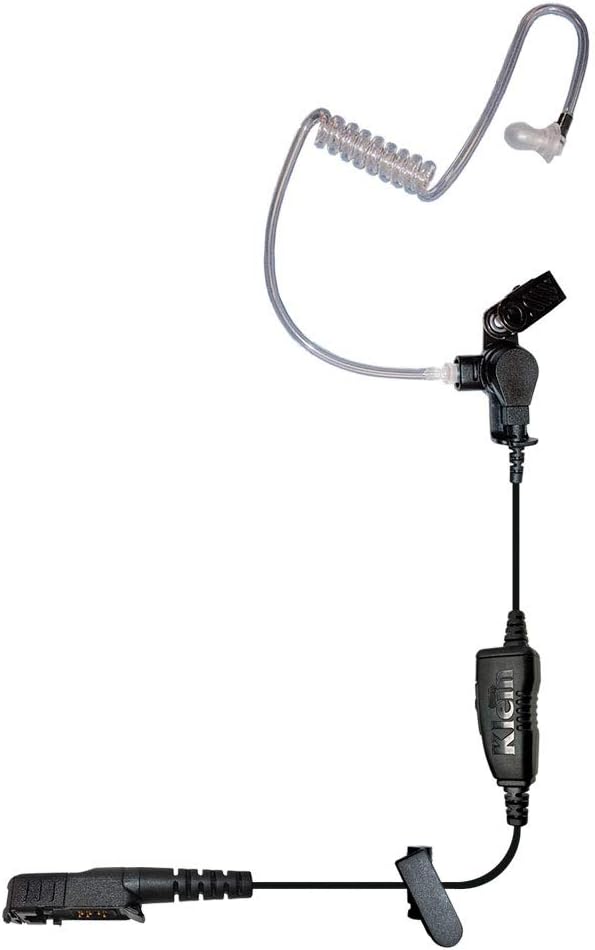 Klein Electronics Star M9 Single-Wire Earpiece with Surveillance Style Acoustic Tube for Motorola Compatible Models (Works with M9 Connector pin) | Clear Quick-Disconnect Audio Tube and Clothing Clip