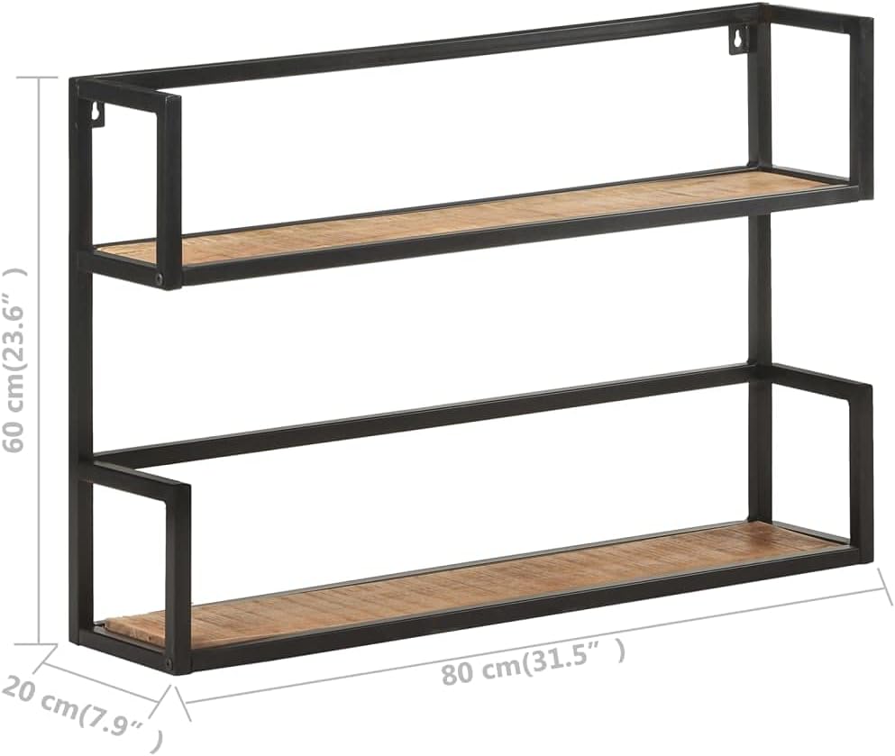 Industrial Style Wall Shelf,Floating Shelves,Wall Storage Shelves,Wall Mounted Shelf Organizer Display Shelf,for Living Room,Bedroom,Kitchen,Office,31.5