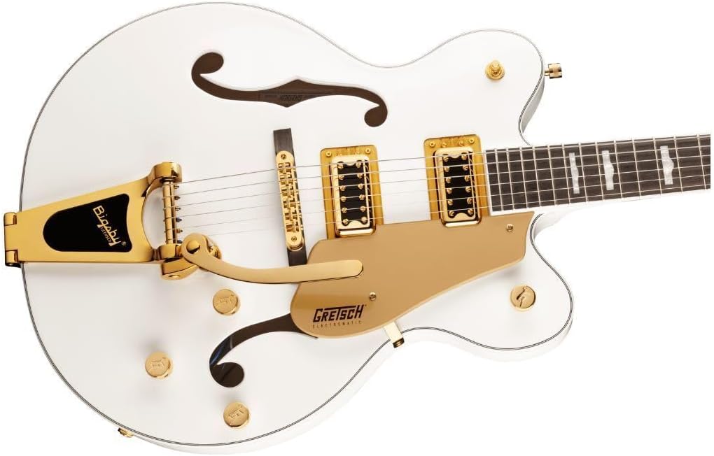 Gretsch G5422TG Electromatic 6-String Right-Handed Classic Double-Cut Hollowbody Electric Guitar with Bigsby, Laurel Fingerboard and Maple Neck (Snowcrest White)