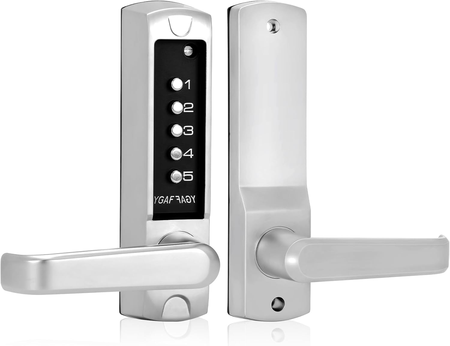 Mechanical Door Lock with Handle,Stainless Steel Mechanical Keyless Entry Door Lock,The Password Must be Entered in Numerical Order to Unlock,More Secure.