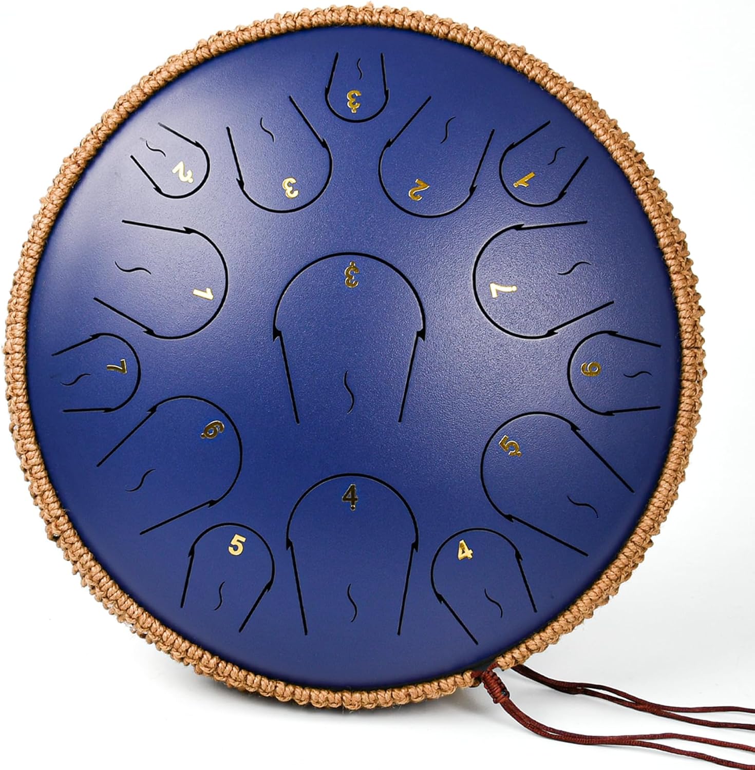 Steel Tongue Drum - 14 Inch 15 Note Tongue Drum - Hand Pan Drum with Music Book, Handpan Musical Instrument Mallets and Carry Bag, C Major, Deep Blue