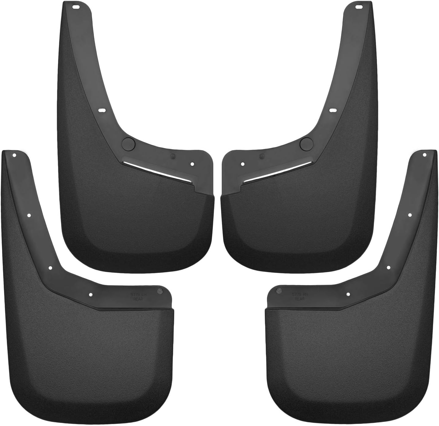 Husky Liners - Front & Rear Mud Guards | 2007 - 2013 Chevrolet Silverado 1500, 2007 - 2014 Chevrolet Silverado 2500/3500 w/ Single Rear Wheels, 4 Piece Set, Front & Rear Set - Black, 4 Pc | 56796