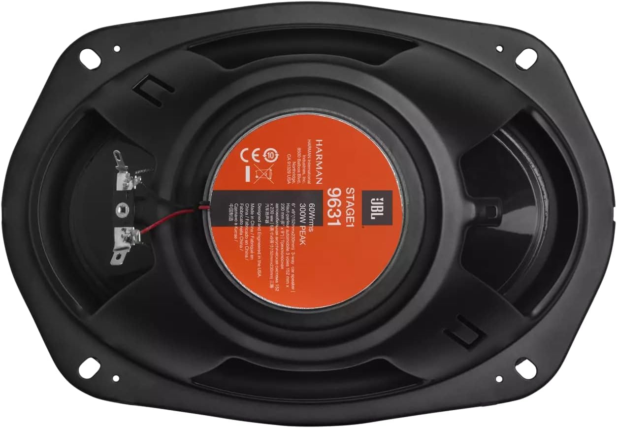JBL Harman Kardon Stage1 9631 3-Way Oval Car Speaker Set - 300 Watt HiFi Speaker Boxes 16.5 x 23 cm | 6 x 9 Inches, Black