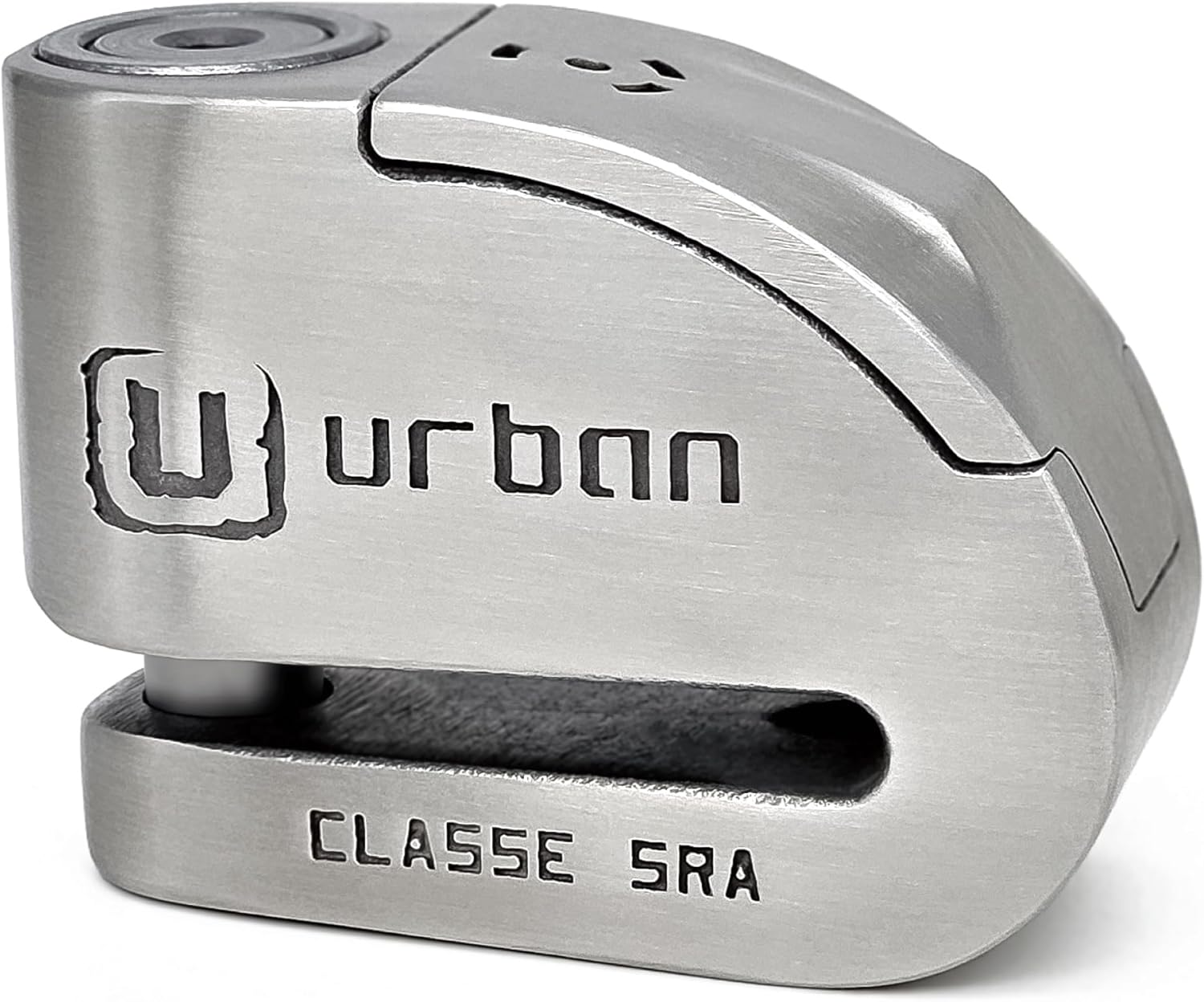 URBAN UR14S Hi-Tech Motorcycle Alarm Disc Lock 120dB, Maximum Security SRA Approved, Warning A+ Sensitivity, Optional Activation, Stainless Steel, Tested Anti-Theft for Motorbike, 14mm Double Locking.