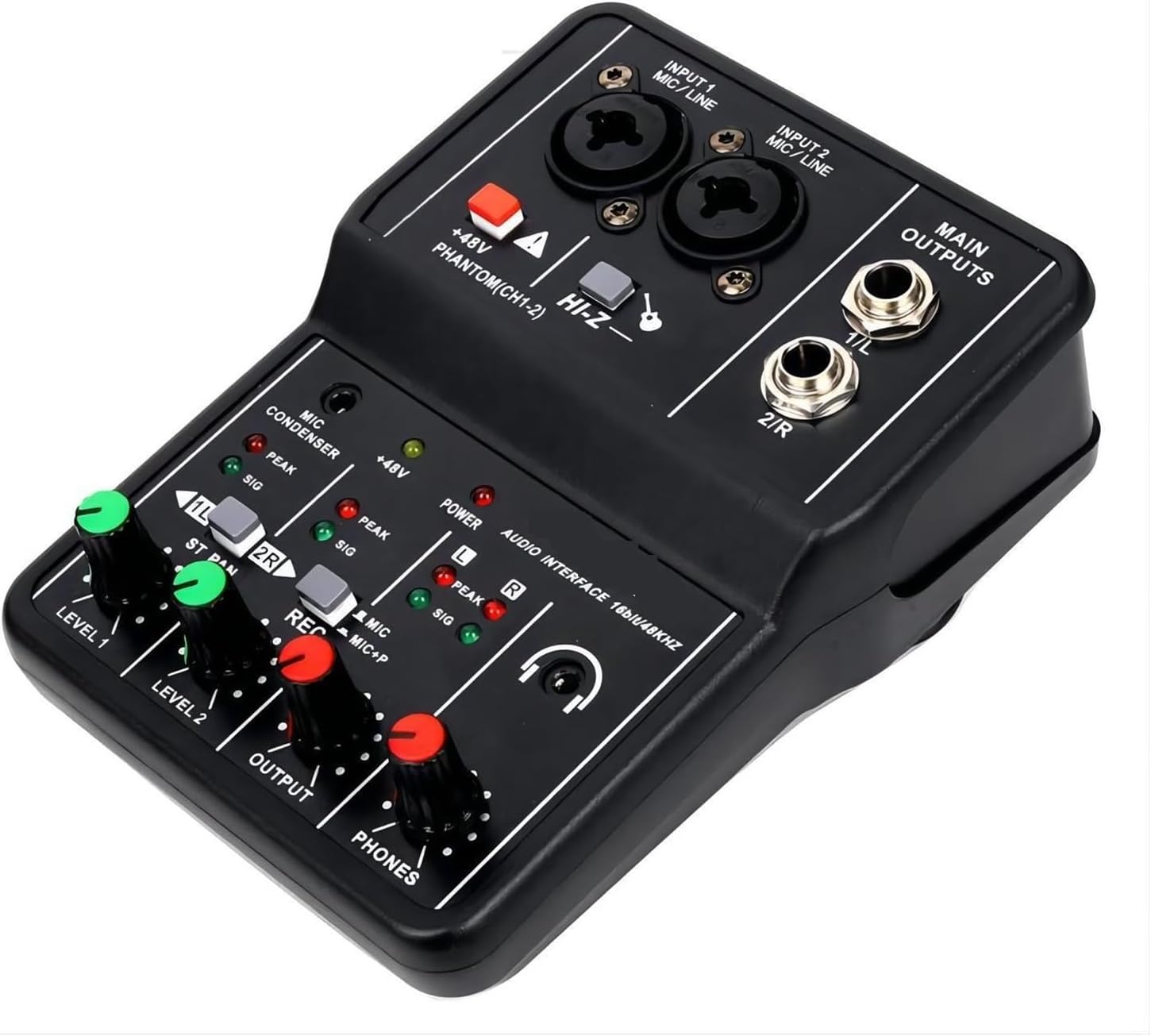 Audio DJ Mixer Professional Sound Card Audio Mixer Channel Monitoring Electric Guitar Live Recording for Studio Singing Podcast Equipment