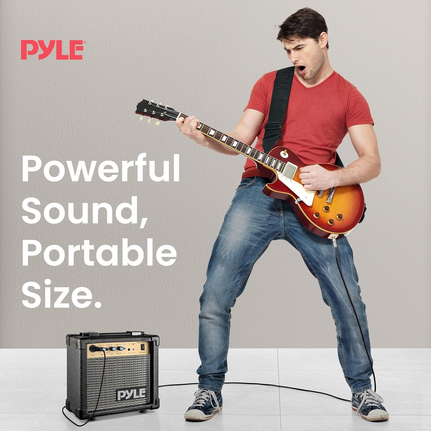 Portable Mini Electric Guitar Amp - 10 Watt Practice Instrument Amplifier w/ 5