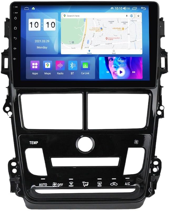 Android Car Stereo for Toyota Vios 2018-2019 Auto,9 inch IPS Touchscreen with Upgrade Wireless CarPlay & Android Auto,WiFi/GPS,Support SWC and Subwoofer,4-Core 1+32G