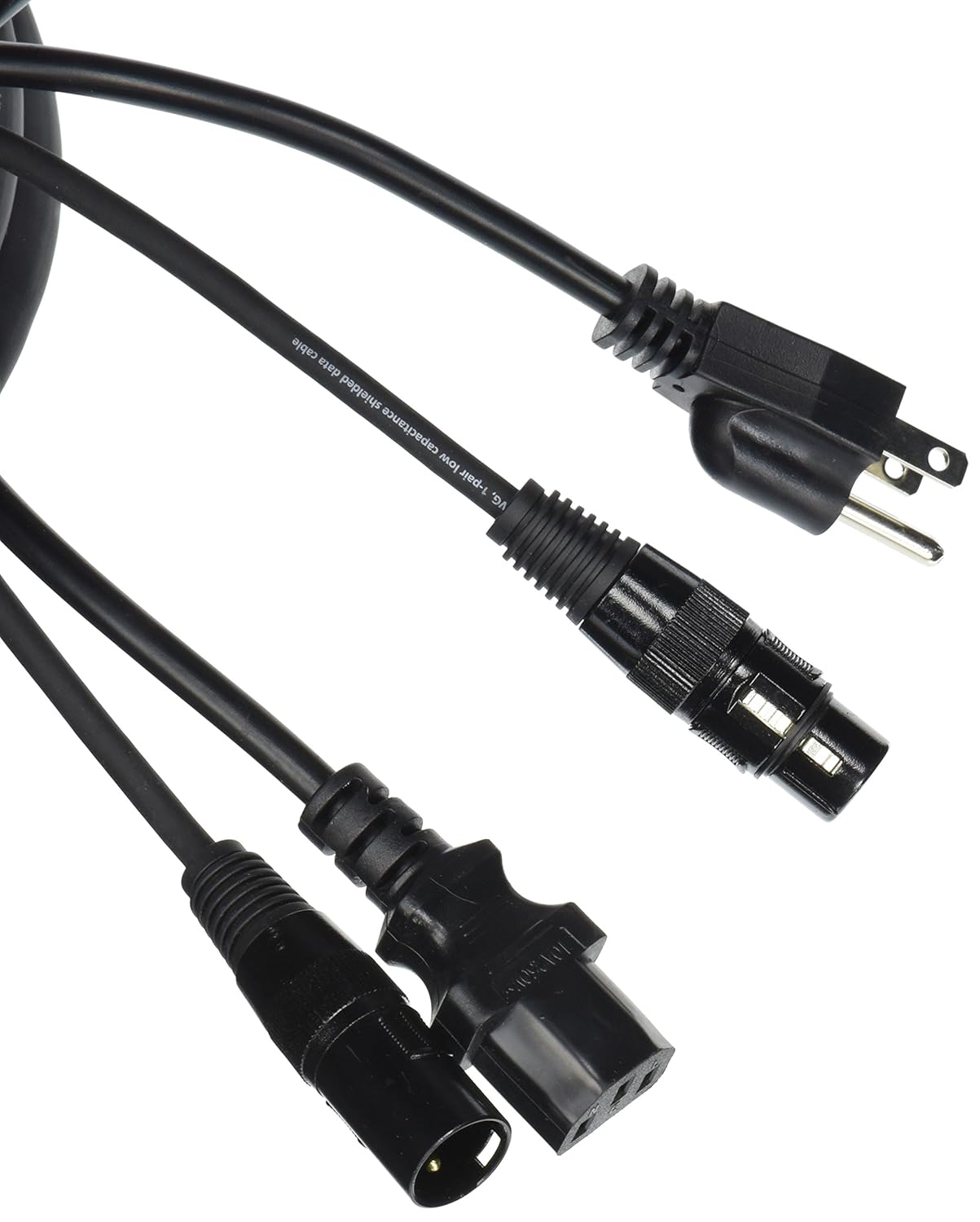 SKAC25 a 25 ft AC (IEC Cable to Edison) and Audio Signal (XLR) Cable