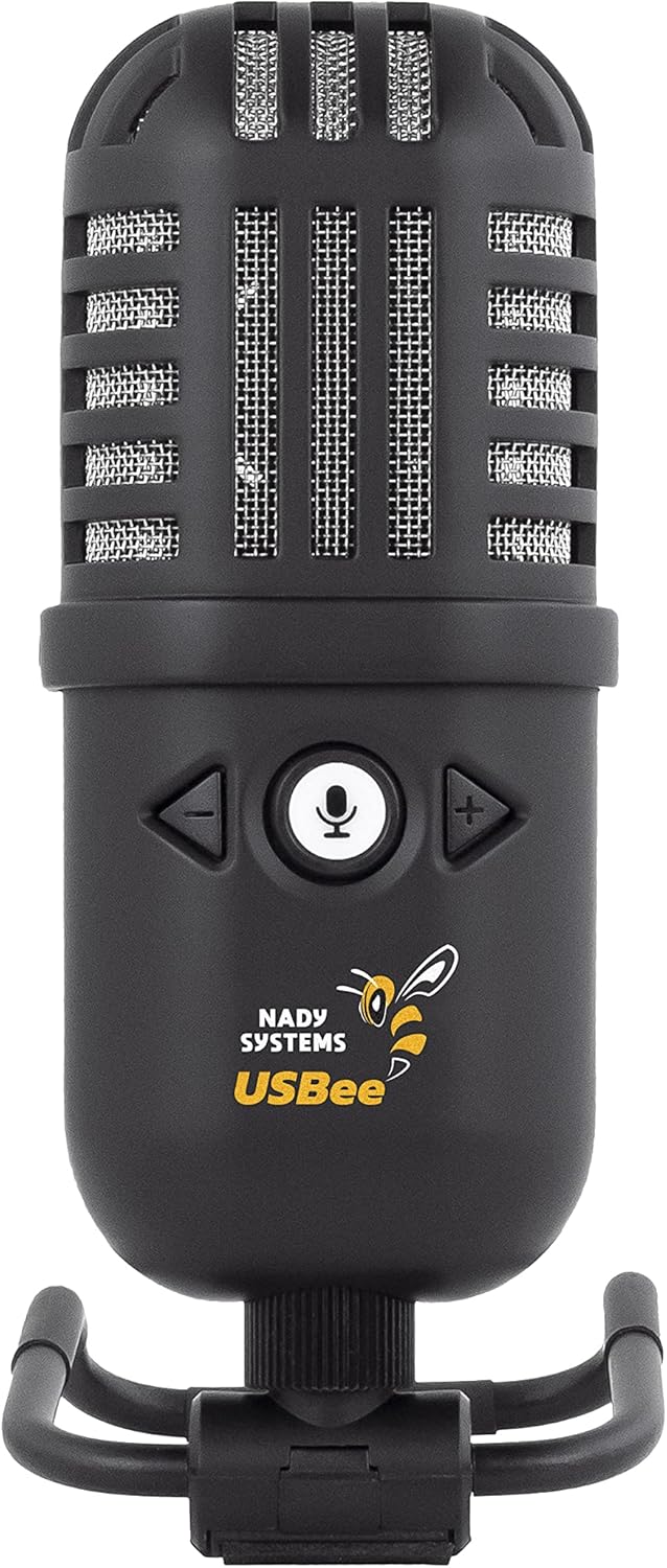Nady USBee USB Microphone, Computer Condenser Gaming Mic for PC/Laptop, Headphone Output, Volume Control, Plug and Play, LED Mute Button, for Streaming, Podcast, Studio Recording, All Metal