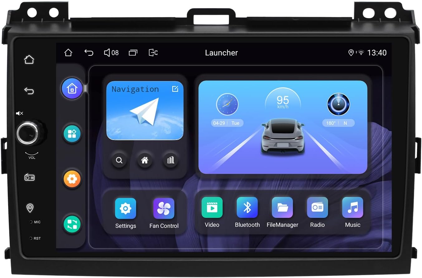 JOYING Car Stereo for Toyota Land Cruiser Prado120 & Lexus GX470 2004-2009, 9 Inch Car Radio Touchscreen with Carplay & Android auto, Volume Knob, 4GB+64GB(JY-TT158N4)
