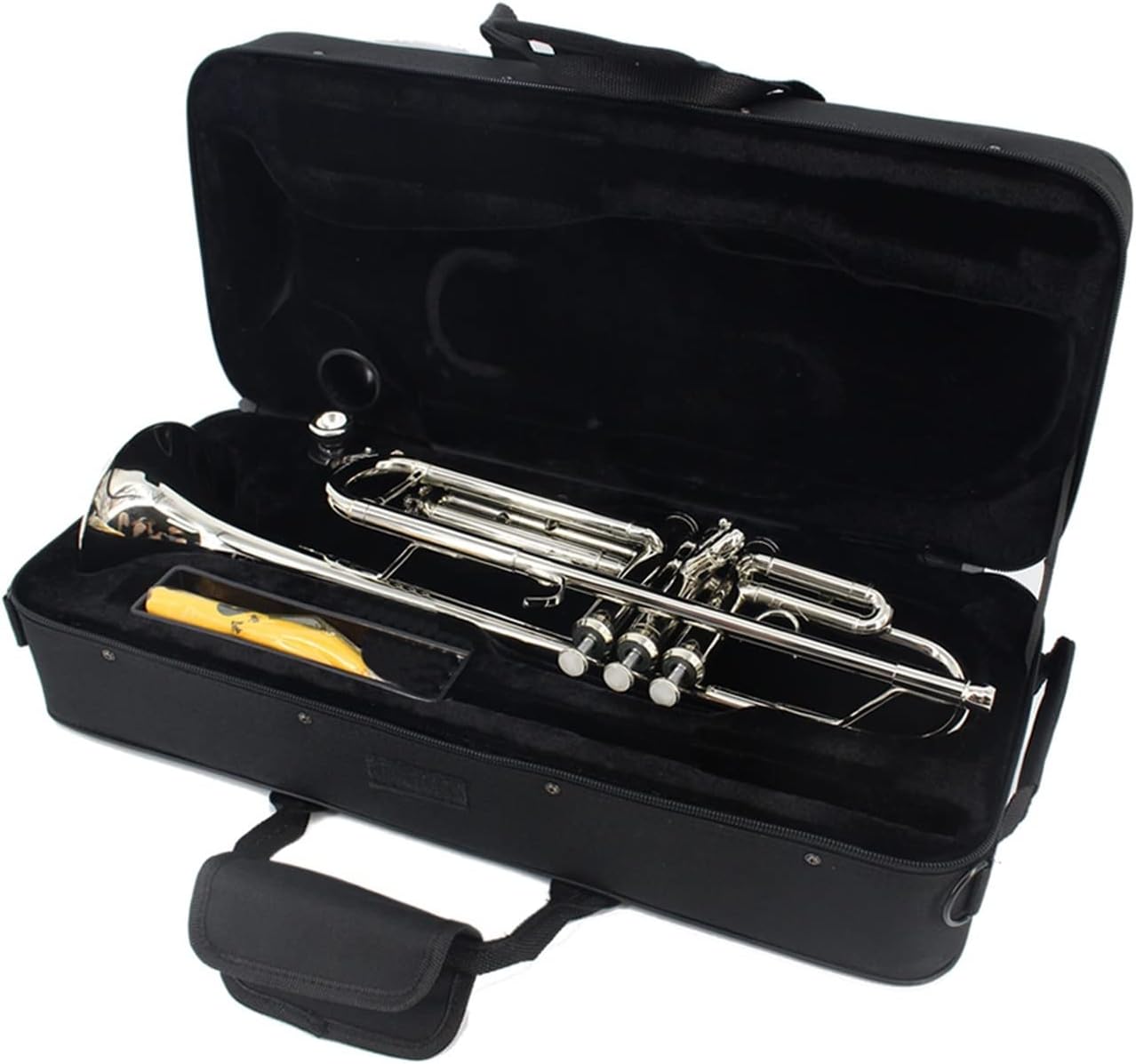 TSTS Gold Lacquer Trumpet Bb Flat Brass Wind Instruments with Case Gloves Mouthpiece Professional Trumpet