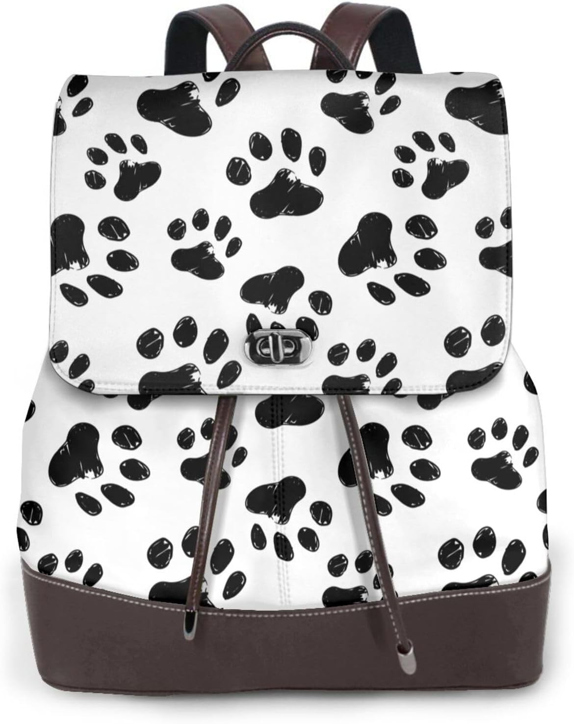 Paw Print for Womens Backpack Purse Microfiber PU Anti-theft Large Fashion Designer Travel Bag Ladies Shoulder Bags