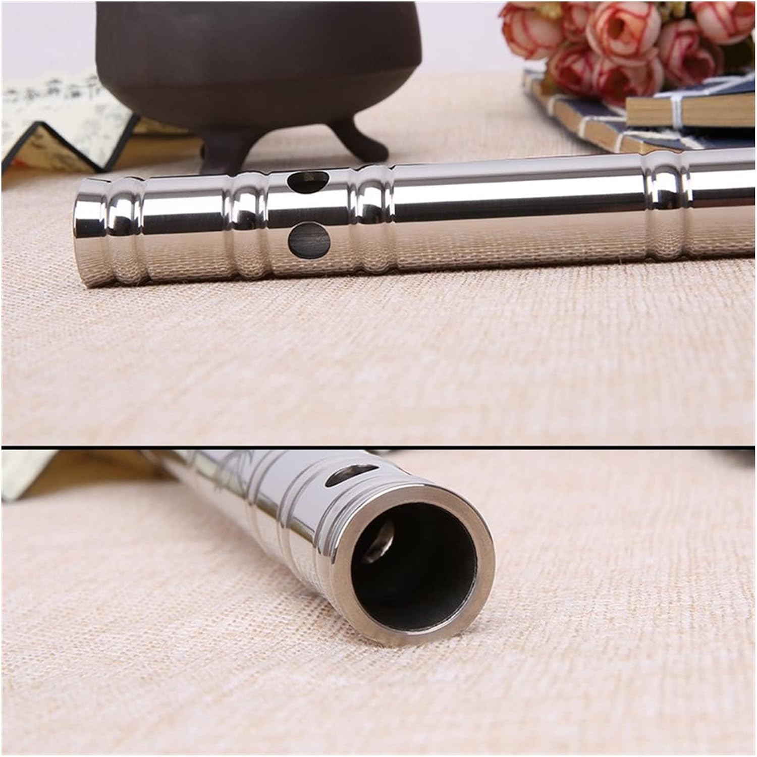 Flutes Titanium Tube CDEFG Key 8 Holes Flute Classic Woodwind Musical Instruments (Color : D)
