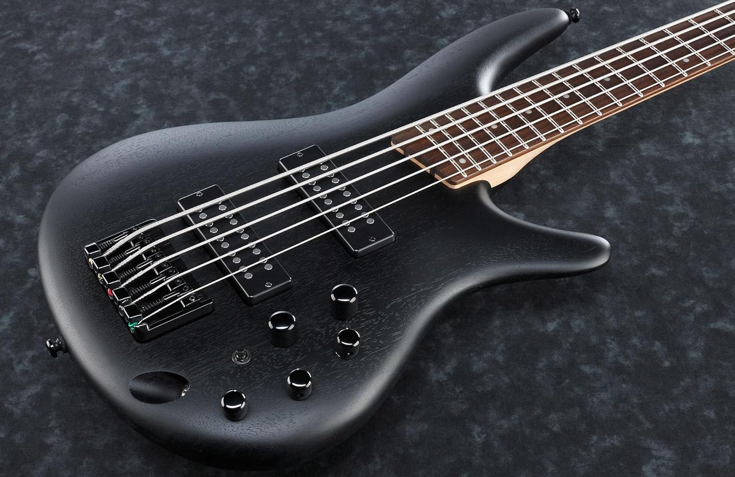 Ibanez SR305E SR Standard 5-String Bass Guitar - Weathered Black Bundle with Gig Bag, Tuner, Strap, Instrument Cable, Austin Bazaar Instructional DVD, and Polishing Cloth