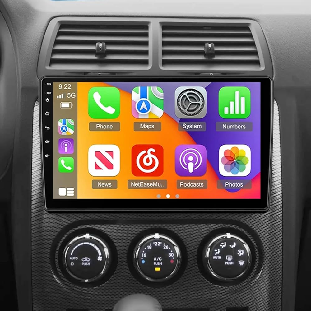 Car Radio Stereo for Dodge Challenger 2008-2014,for Dodge Avenger 2008-2014,10”HD Touchscreen Car Radio with Wireless Carplay & Android Auto, GPS,Bluetooth,AHD Backup Camera-2+32G